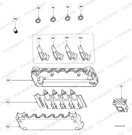 Взрыв-схема вытяжки Zanussi ZHC631X - Схема узла Section 2